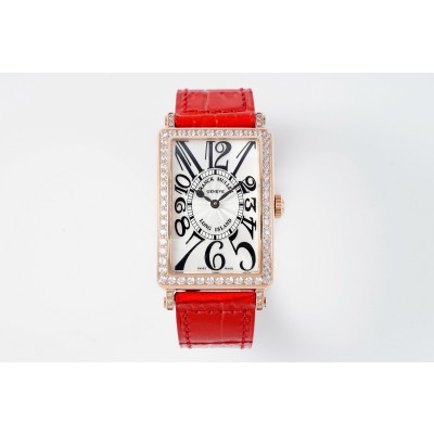 프랭크뮬러 롱아일랜드 로즈골드 금통 레드스트랩