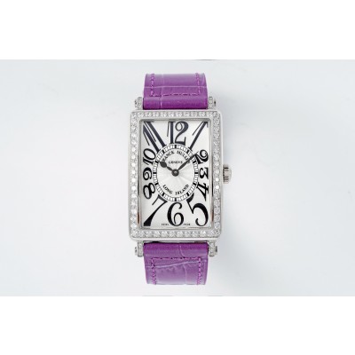 프랭크뮬러 롱아일랜드 화이트골드 금통 퍼플스트랩