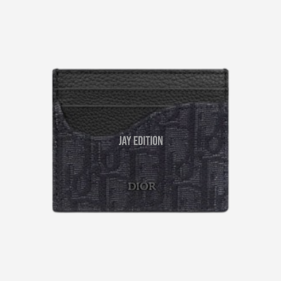 디올 오블리크 새들 카드 지갑 네이비