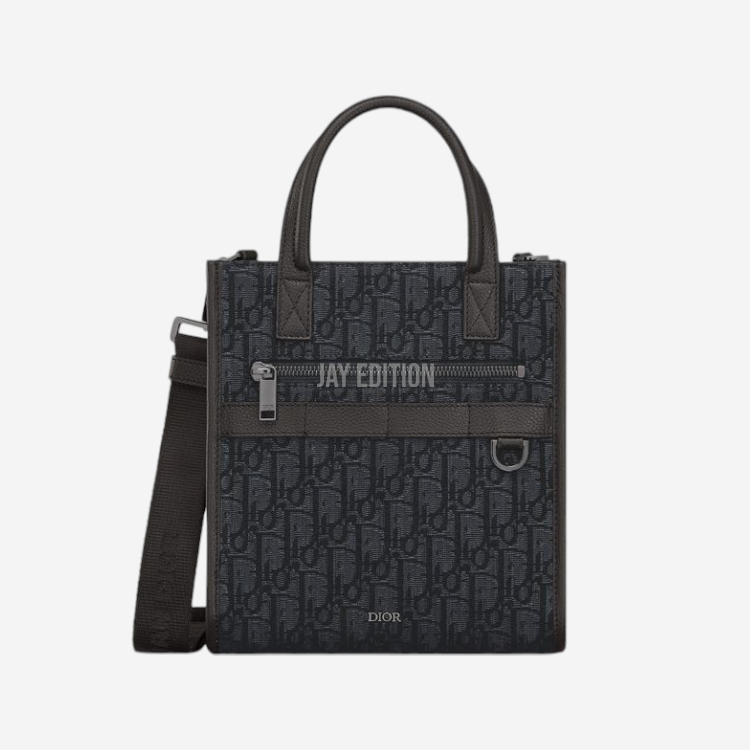 디올 사파리 노스 사우스 토트백 네이비