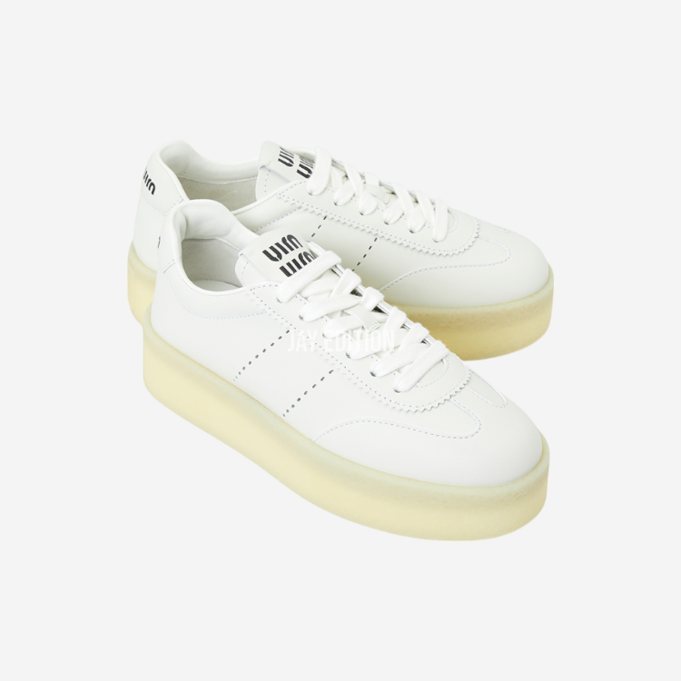 미우미우 레더 스니커즈 화이트