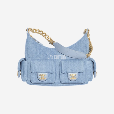 샤넬 데님 라지 호보백