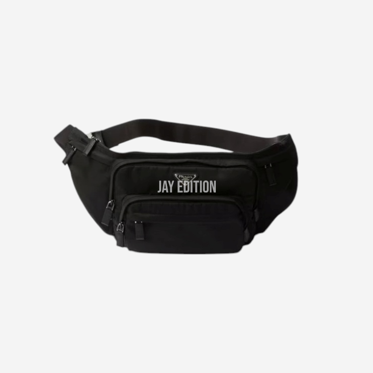 프라다 삼각로고 리나일론 사피아노 레더 벨트백 힙색