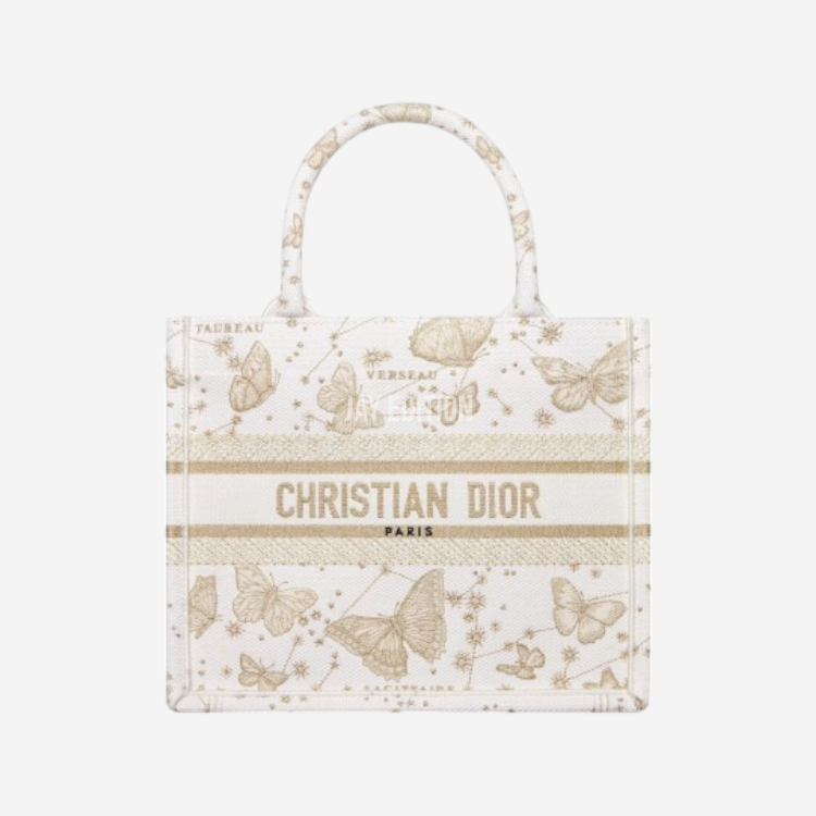 디올 나비자수 북 토트백 미디움