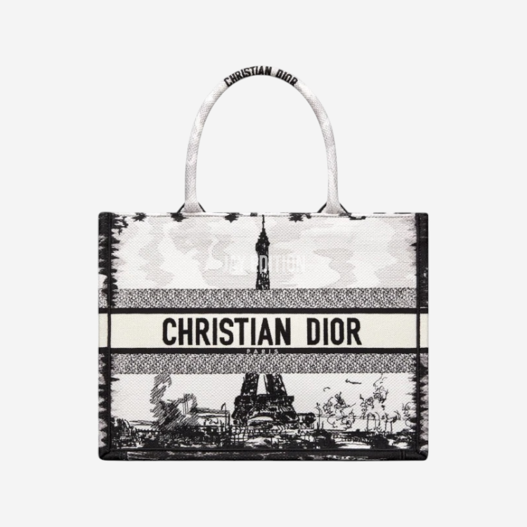 디올 파리 자수 북 토트백 미디움