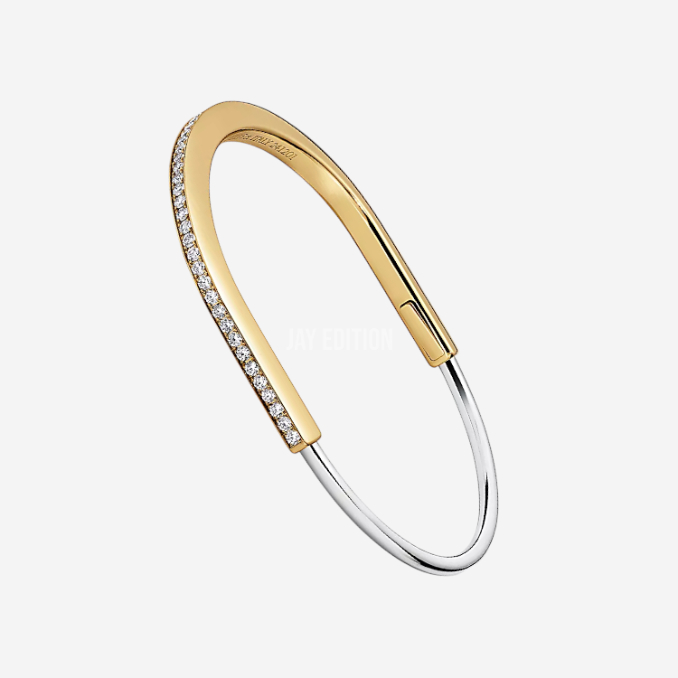 티파니 락 하프 파베 네로우 뱅글