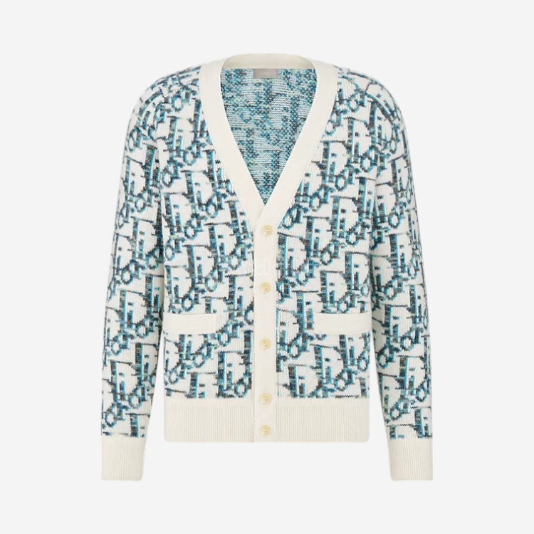 디올 오블리크 자카드 가디건