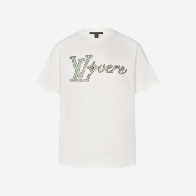 루이비통 엠브로이더드 쇼트 슬리브드 티셔츠