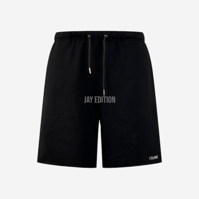 셀린느 로고 자수 테리 코튼 쇼츠 반바지