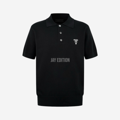 프라다 로고 반팔 폴로 셔츠