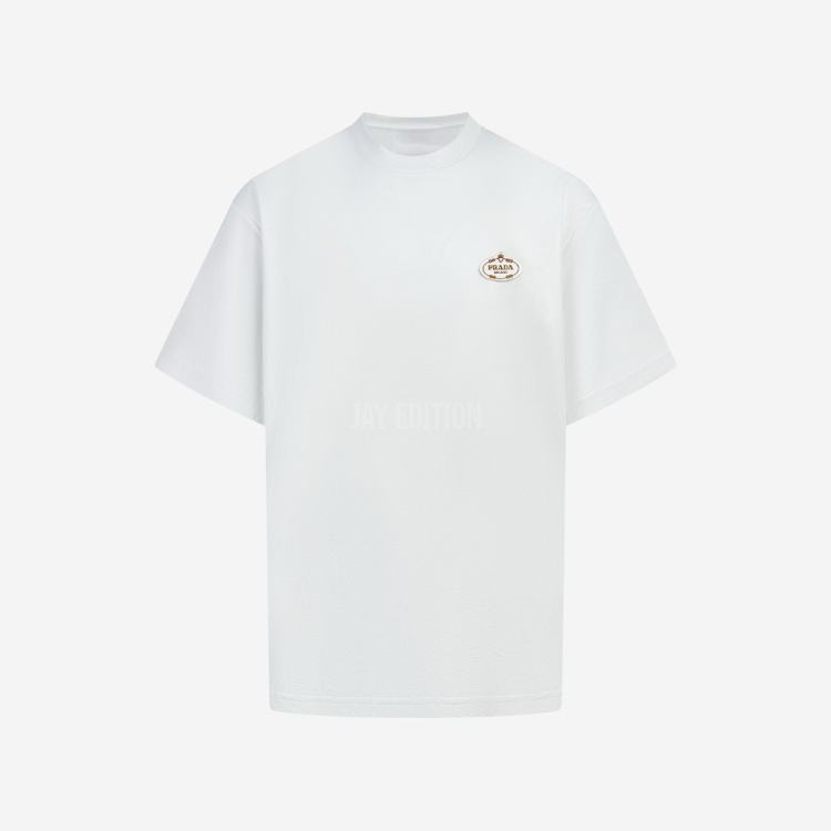 프라다 로고 자수 반팔티