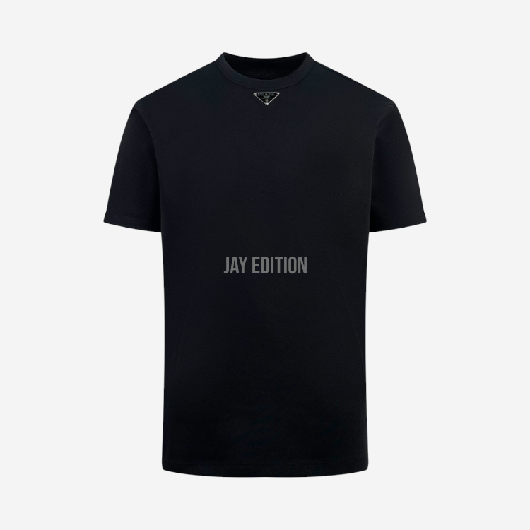 프라다 로고 코튼 티셔츠