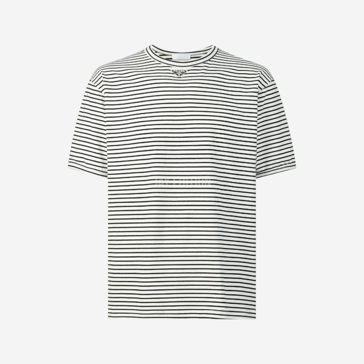 프라다 삼각로고 코튼 티셔츠