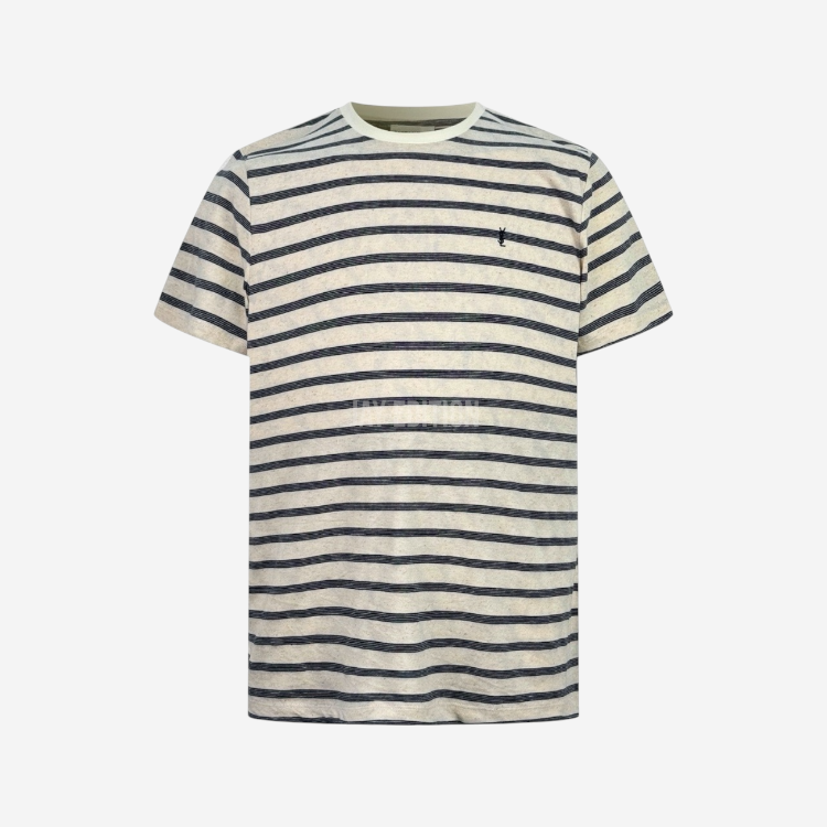 생로랑 스트라이프 모노그램 반팔 티셔츠