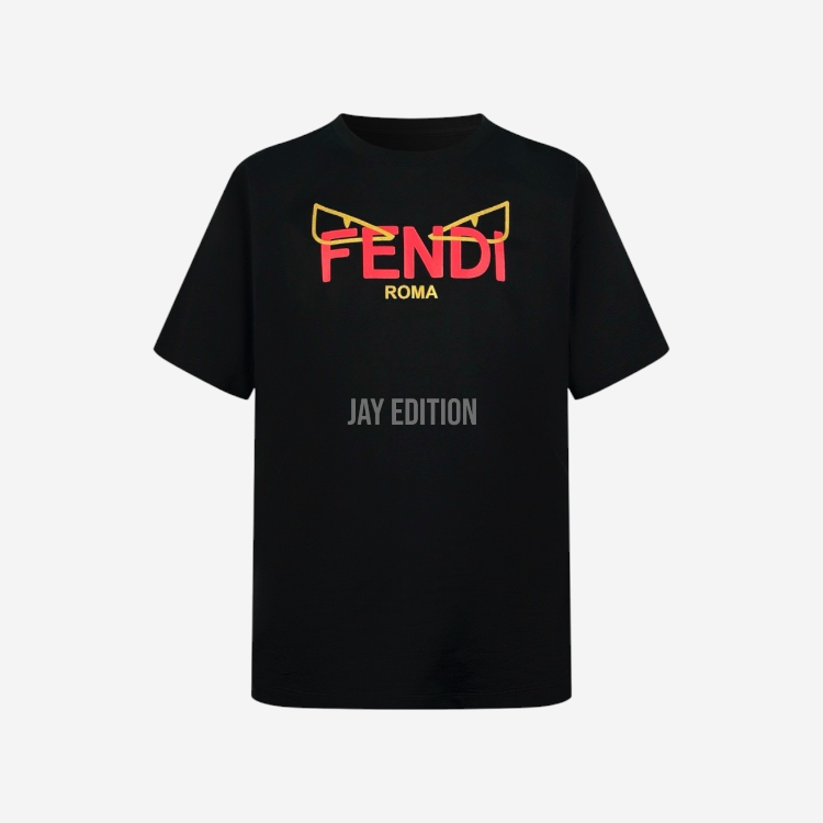 펜디 음력설 블랙 코튼 티셔츠