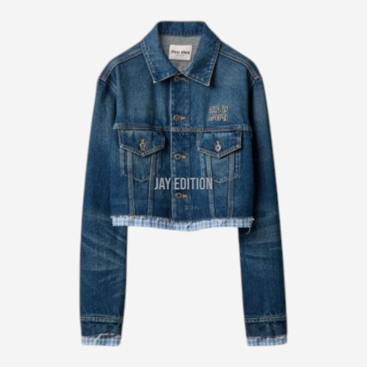 미우미우 블루종 워시드 데님