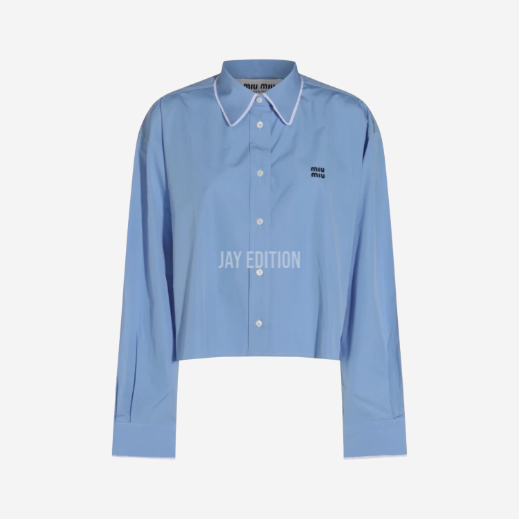 미우미우 크롭 포플린 셔츠