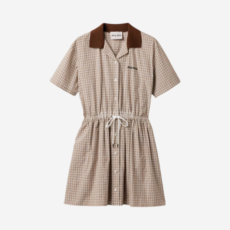 미우미우 체크 미니드레스