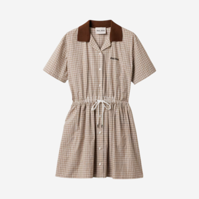 미우미우 체크 미니드레스