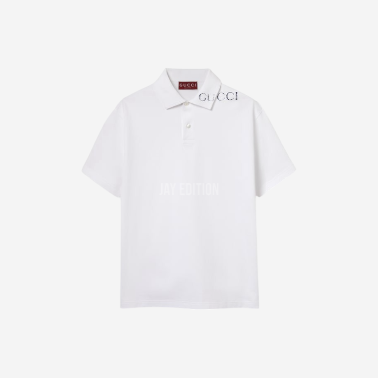 구찌 프린트 코튼 폴로 셔츠