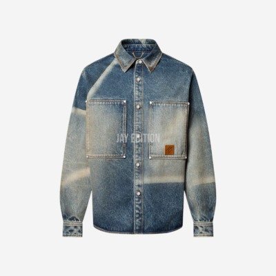 루이비통 선페이디드 이펙트 데님 롱 슬리브드 셔츠