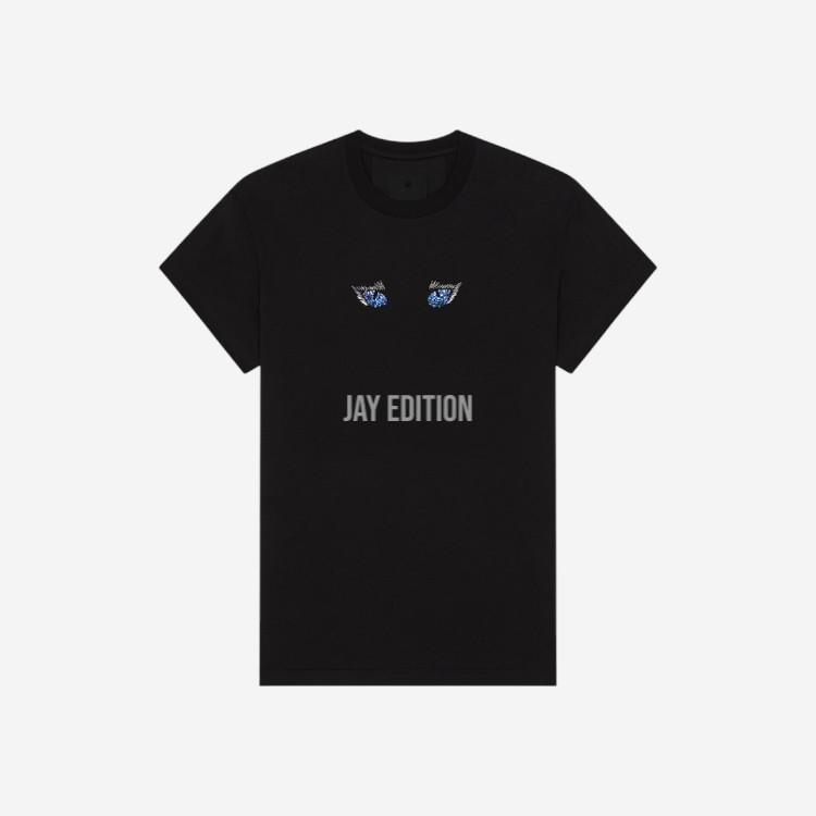 지방시 코튼 캣아이 자수 장식 티셔츠