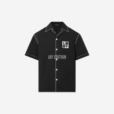 루이비통 엠브로이더드 쇼트 슬리브드 코튼 셔츠