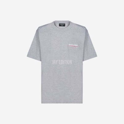 발렌시아가 폴리티 컬웨이브 로고 티셔츠