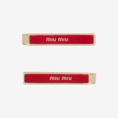 미우미우 에나멜 메탈 헤어 클립 2
