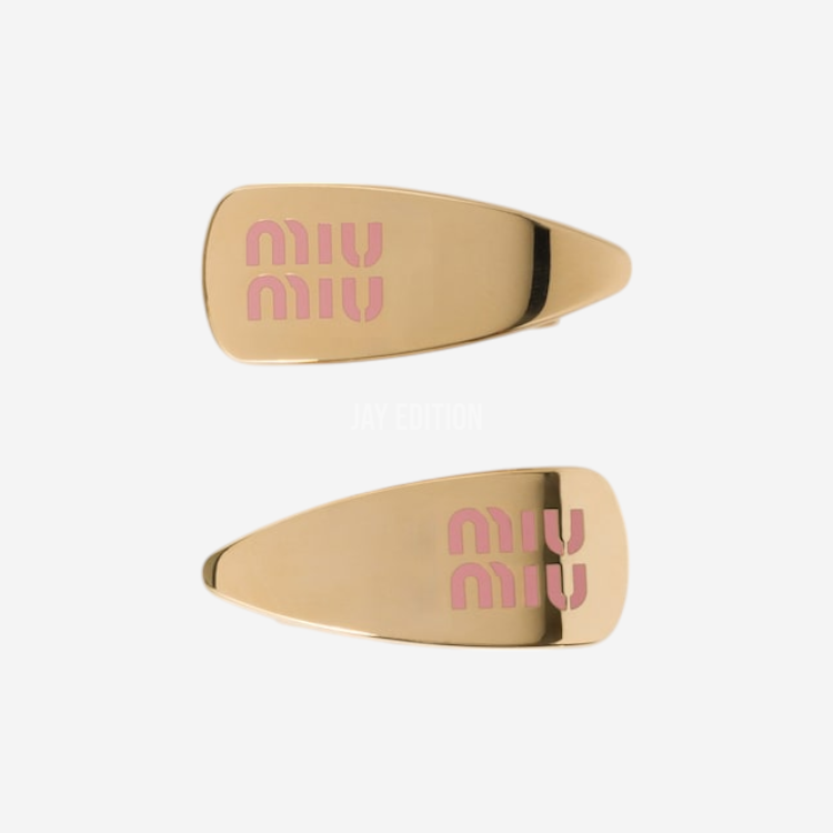 미우미우 에나멜 메탈 헤어 클립 3