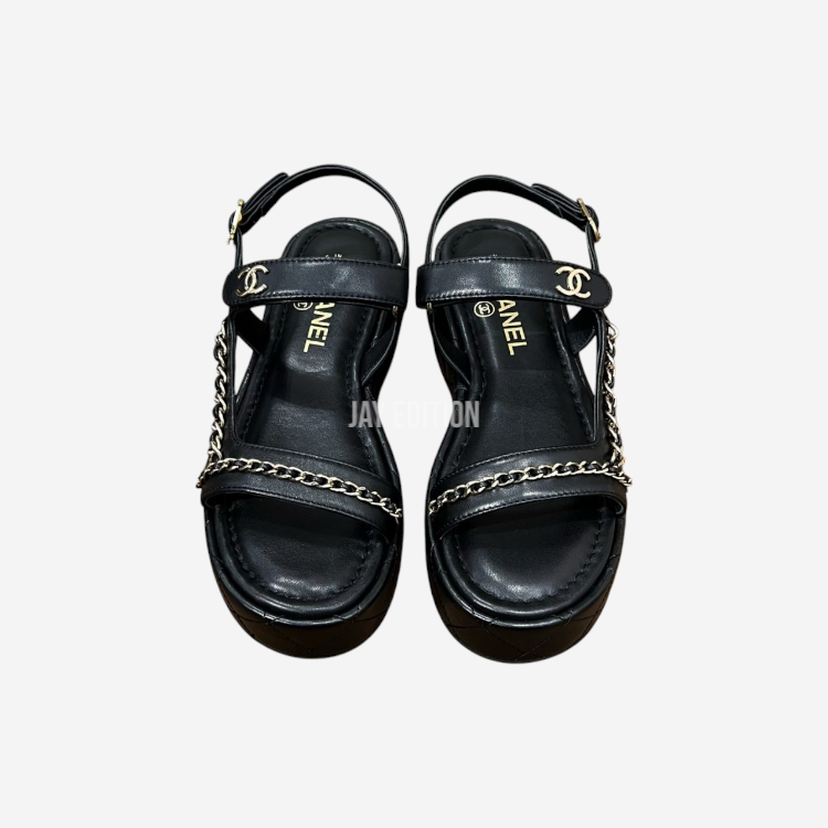 샤넬 체인 로고 샌들