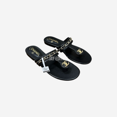 샤넬 턴락 로고 쪼리 슬리퍼