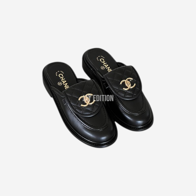 샤넬 턴락 퀄팅 뮬 슬리퍼