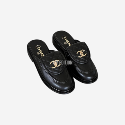 샤넬 턴락 퀄팅 뮬 슬리퍼