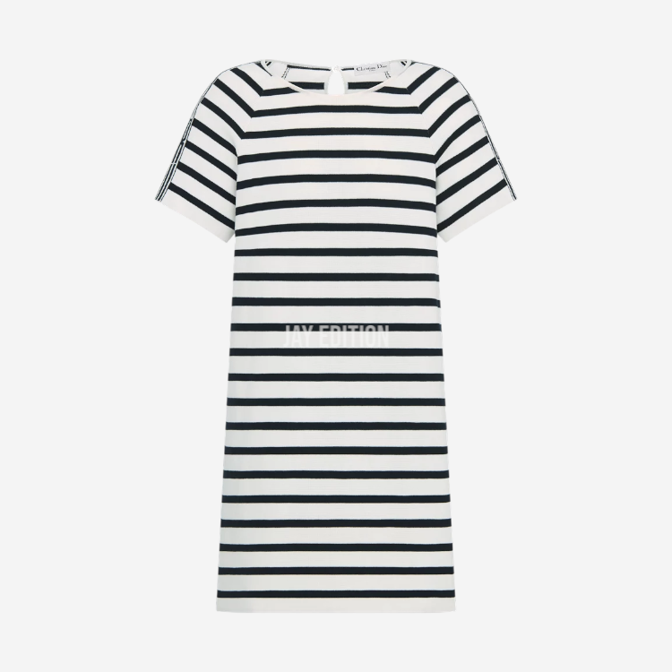 디올 모티브 코튼 니트 쇼트 드레스