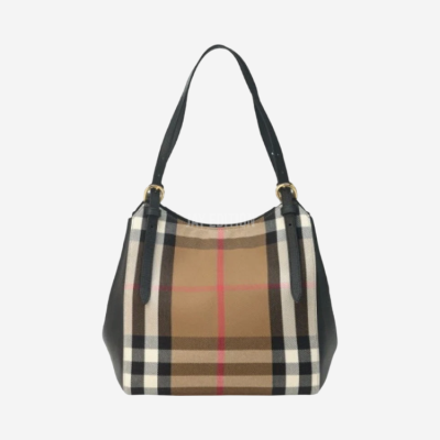 버버리 캔터비 하우스 체크 레더 스몰 숄더백