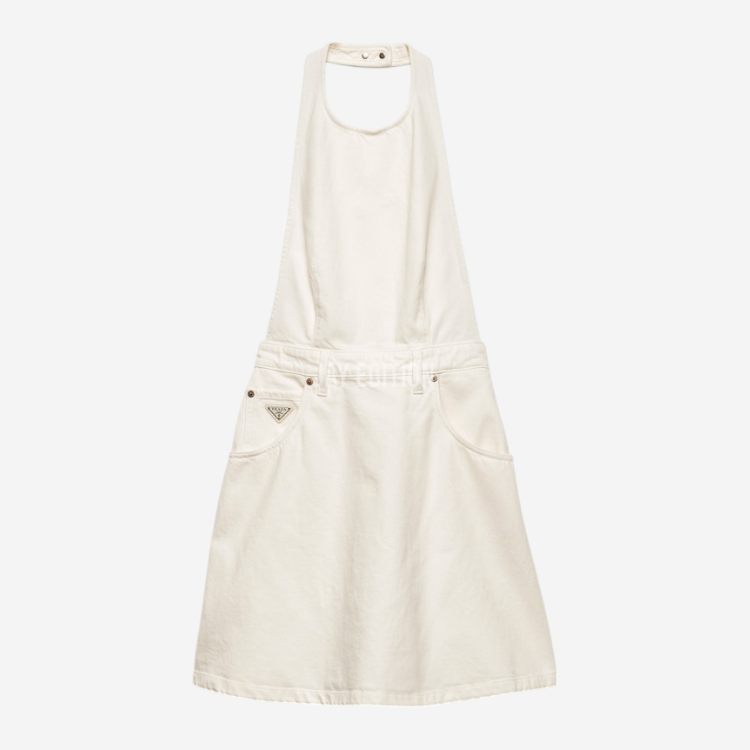 프라다 데님 플레어 미니 드레스