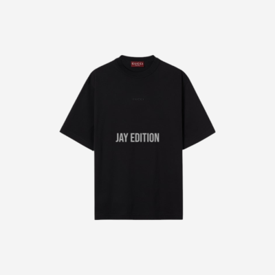 구찌 자수 코튼 저지 티셔츠