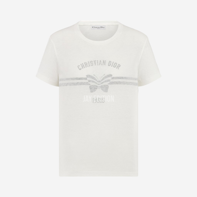 디올 빠삐용 모티브 코튼 린넨 티셔츠