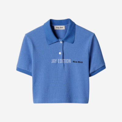 미우미우 스트레이트 핏 피케 폴로 반팔셔츠