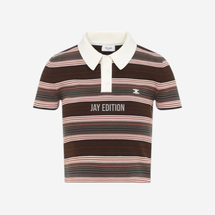 셀린느 트리옹프 크롭 폴로 티셔츠