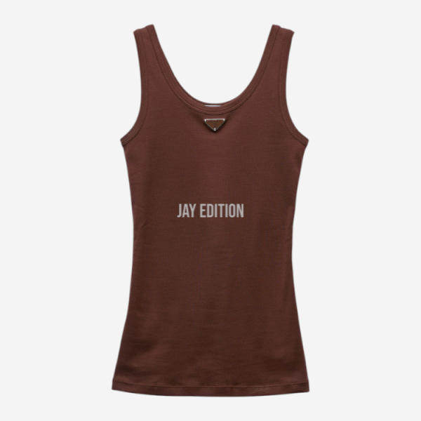 프라다 립 조직 니트 탑